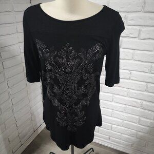 Apt. 9 Ladies Black with Sequins on Front Size Medium Top